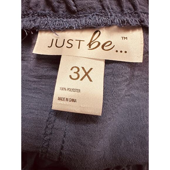 Just Be Women's Blue Shorts Drawstring Tie in Front Lightweight Material Size 3x - Picture 7 of 8